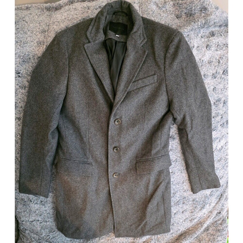 Men Banana Republic Wool Cashmere Blend Overcoat Size Small Color Charcoal